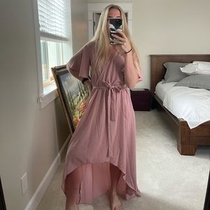 PINK HIGH TO LOW DRESS